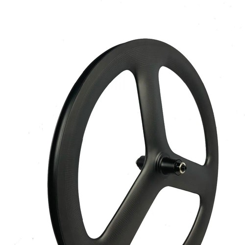 20 Inch 451 Carbon Fixed Gear Road Bike Wheelset 3 Spoke 23mm Wide Clincher - Picture 10 of 11