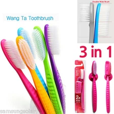 8pcs WangTa Double Wide Toothbrush Double Fine King Brush Curved Head dental