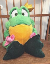 Green Frog Plush Sitting with Crown Stuffed 2012