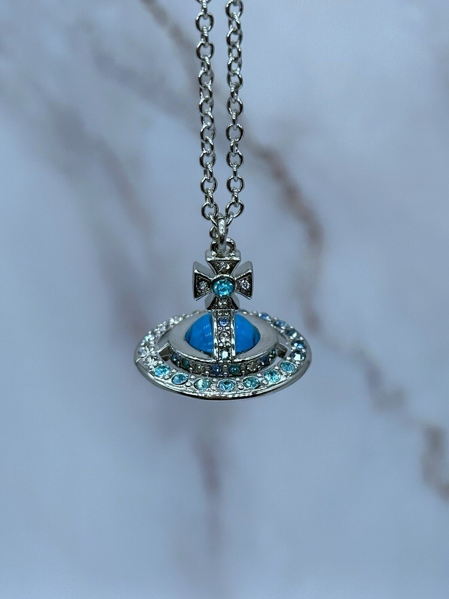 Vivienne Westwood 青いストーン ネックレス Vivienne Westwood Large Orb Necklace Long Chain Blue | eBay
