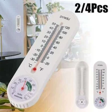 2/4x Wall Thermometer Indoor Mount Garden Greenhouse Home Humidity Meter
