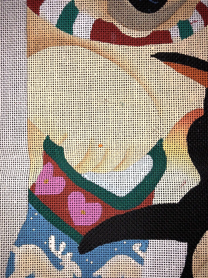 Medias de Navidad de lona pintadas a mano de oso polar, pingüino y frailecillo Foto 4 de 4