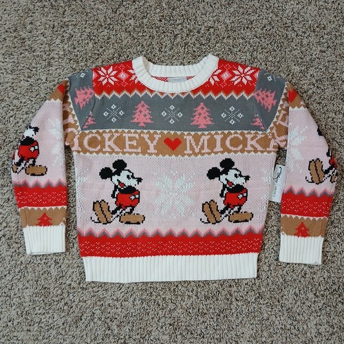 DISNEY FOREVER 21 Fair Isle Mickey Mouse Ugly Christmas Sweater Kids Size 11/12