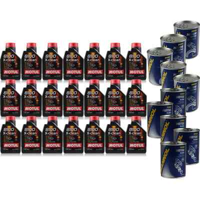 21L Motoröl Motul 8100 X-clean 5W-40 5xMotor Doctor+Motor Flush