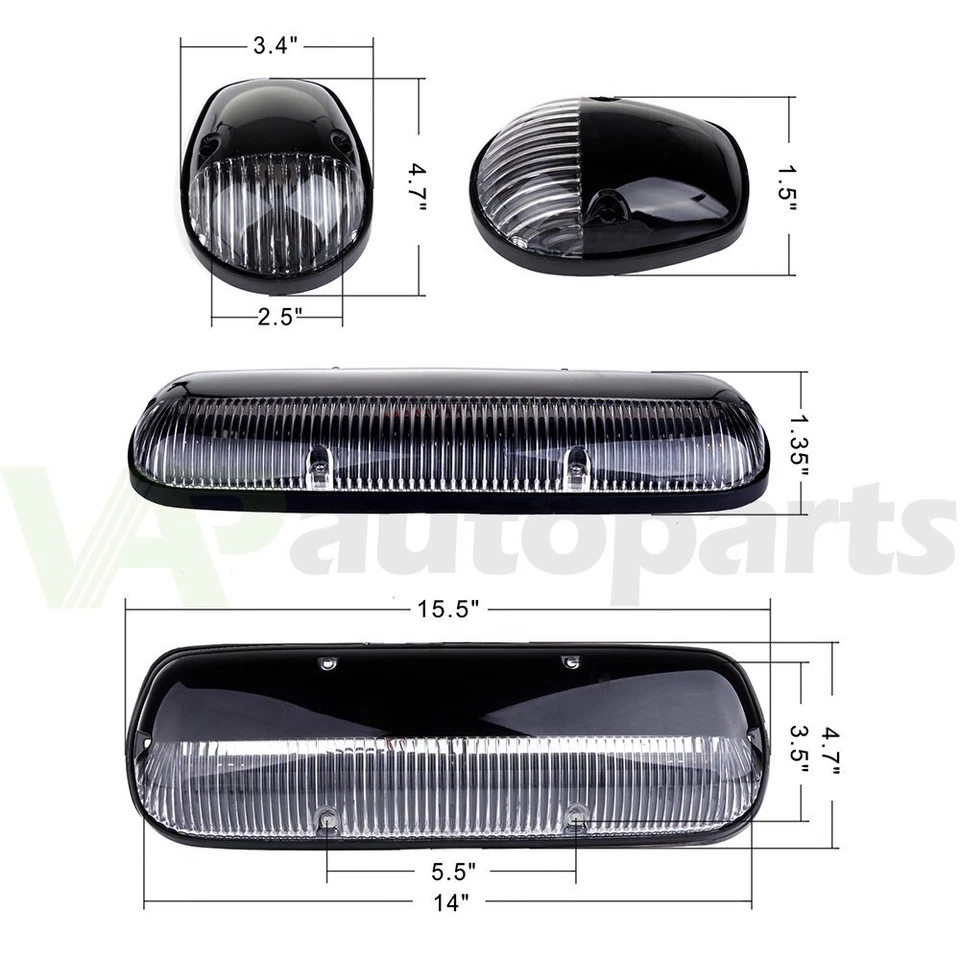 Luces de señalización de techo de cabina cubierta transparente para Chevrolet 3X + 5X 10-3528 LED blancas Foto 3 de 4