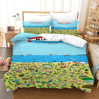 3D Ripndip Beach Quilt Cover Set Bedding Sets Pillowcases