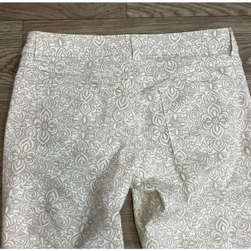 Prana Kara White Gray Ikat Floral Filigree Pattern Slim Straight Leg Jeans sz 4 - Picture 10 of 11