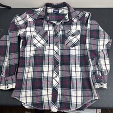 Vintage Wrangler Flannel Shirt Pearl Snap 17-35 Western X Long Tails Purple