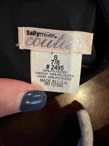 Sally Miller Couture Dress Girl Small Black Sleeveless Draped Chiffon Formal - Picture 6 of 7