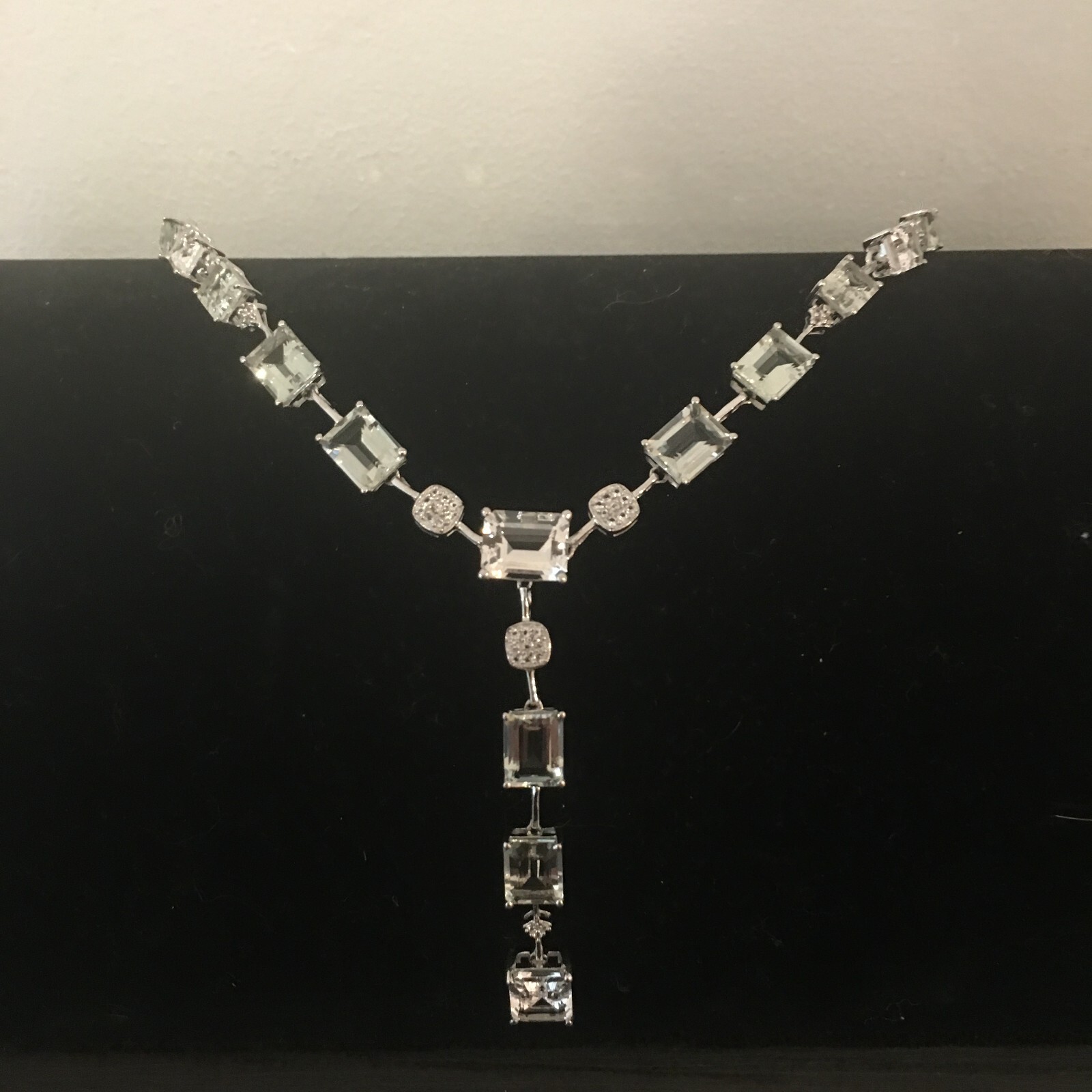 NEW - Stunning Green Amethyst & Real Diamond Solid Silver 925 Necklace, RRP £620 - Picture 11 of 16