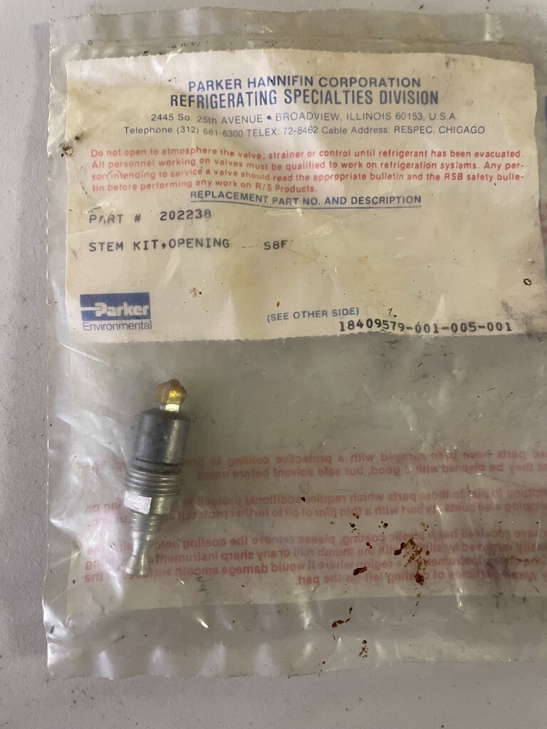 PARKER Hannifin refrigerating specialties 202238 STEM KIT, OPENING RS