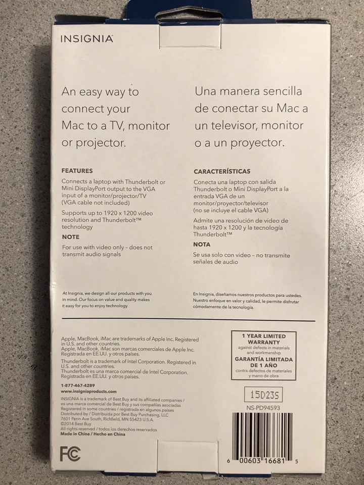 Insignia- Mini DisplayPort-to-VGA Adapter - White - Image 2 of 2