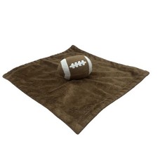 Koala Baby Plush Football Plush Security Blanket 12" x 12" Brown  White Babies
