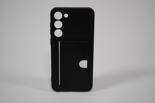 Funda de silicona ultra negra para teléfono Samsung Galaxy S23, S23+, S23 con soporte para tarjeta - Imagen 4 de 5