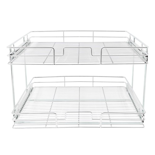 Pull Out Cabinet Organizer 2-Tier Shelves Kitchen Cabinet Organizer 24*22inch - Picture 6 of 13