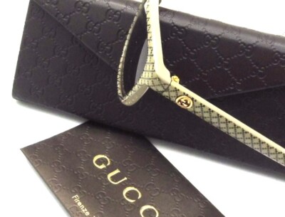 Womens Gucci GG 3629 Cat Eye Sunglasses Beige Glitter  display picture 2