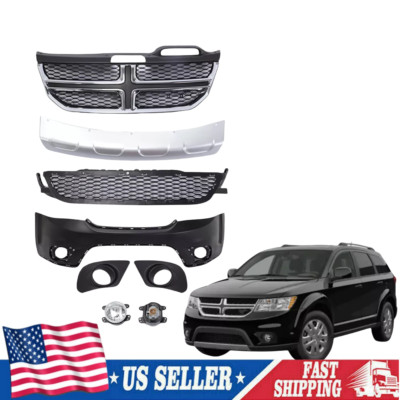 Front Bumper Cover Grille & Fogs Assembly Complete Fits 2011-2019 Dodge Journey