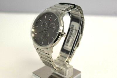 Tommy Hilfiger Analog Business Mens Brad Multi-function Silver 