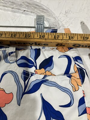 Jupe-short St John's Bay Taille 14 – Blanc Multicolore Floral, Poches Devant, NWT