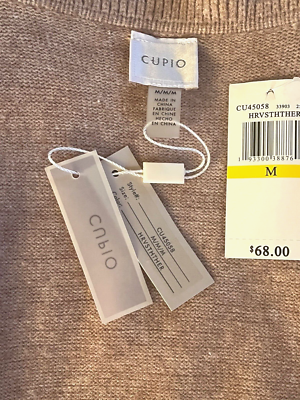 M NEW $68 CUPIO OPEN FRONT RAYON BLEND KNIT SLEEVELESS CARDIGAN w