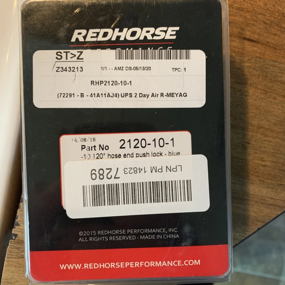 Red Horse Performance 2120-10-1 -10 120deg An/Jic Hs End Psh Lk - Image 2 of 2