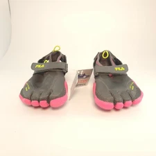 Fila Skele-Toes EZ Slide Barefoot Running Shoes Kids 3PK14074-064 Grey/Pink/Grn