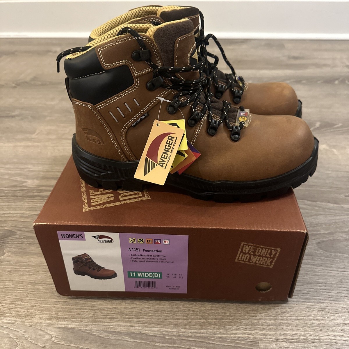 Avenger Womens Work Boot Size 11 Wide A7451 Foundation Composite