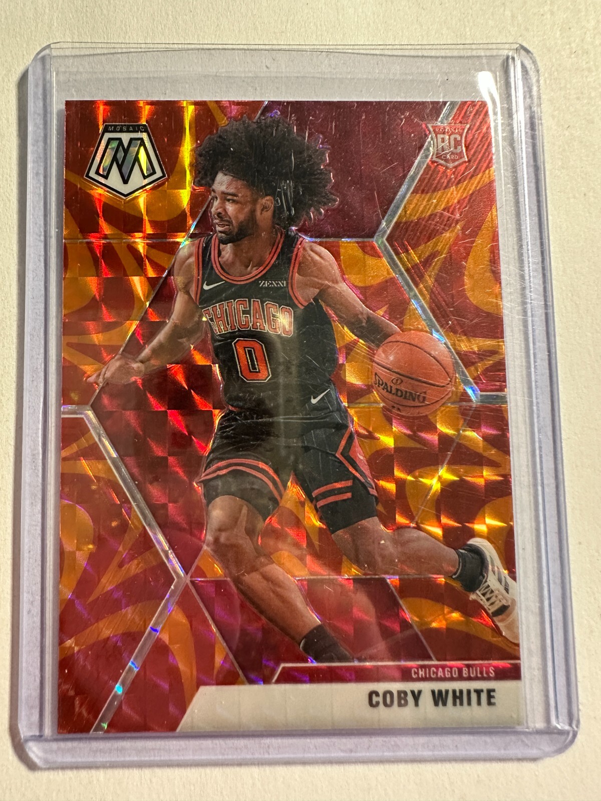 K105,115 - 2019-20 Panini Mosaic Mosaic Orange Reactive #211 Coby White