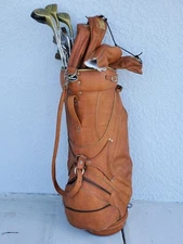 Vintage MacGregor Golf Bag With Lynx Predator Irons + Woods RH + Club Covers