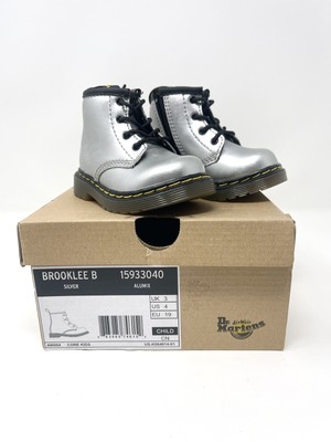 Dr. Martens Brooklee B Boots Silver Kids Sz 4 15933040