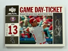 2007 Upper Deck Black  #GD-AR Aaron Rowand Game Day Ticket Auto AR84