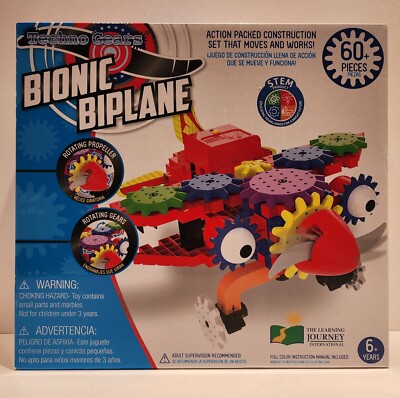 Techno Gears Bionic Biplane The Learning Journey 80+ Pieces STEM Christmas Gift!
