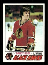 DARCY ROTA SIGNED 1977-78 TOPPS HOCKEY #117 - CHICAGO BLACKHAWKS AUTO AUTOGRAPH