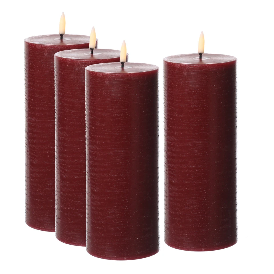 LED Kerzenset PIA Rustik-Optik Adventskerzen H:20cm mit Batterien/Fernb. 4er Set - Bild 4 von 4