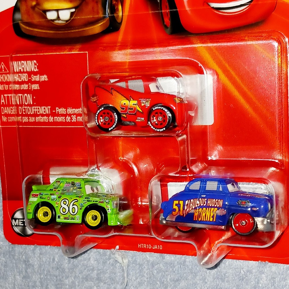 Disney Pixar Cars Mini Racers FABULOUS HUDSON HORNET, CHICK HICKS & McQUEEN
