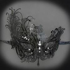 Masquerade Mask for Women Elegant Swan Masquerade Mask Black M7139