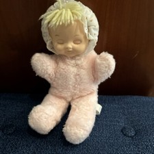 EDEN Baby Soft Doll VTG With Vinyl Face Bonnet Yarn Hair 11" TAG