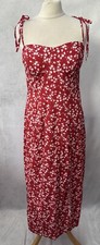 Shein Red Floral Padded Sleeveless Women’s Dress Size L