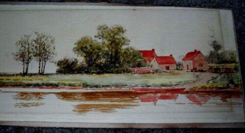 JAS CALLOWHILL ARTIST SIGNED ORIGINAL WATERCOLOR PAINTING OF RIVER LANDSCAPE
