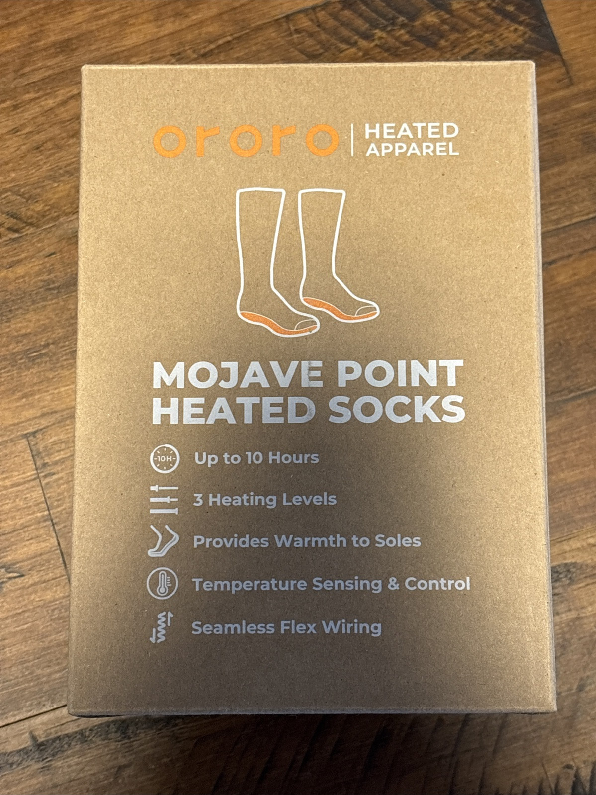 Ororo Mojave Point Heated Socks Long-lasting 10hr Heat 3 Levels NWT Large