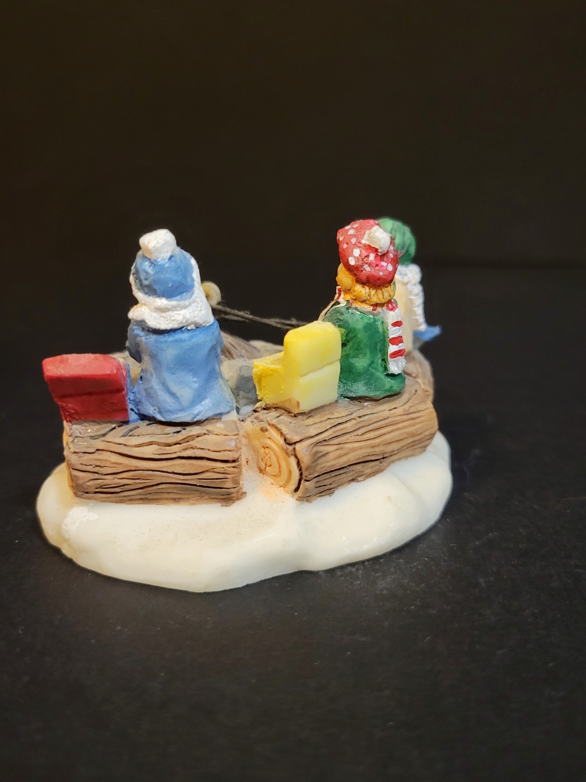 Holiday Time Santas Workbench Christmas Village Children Campfire Fire Bonfire