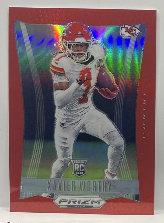 2024 Prizm Deca Xavier Worthy Red Prizm #72/199 RC Chiefs Color Match Rookie