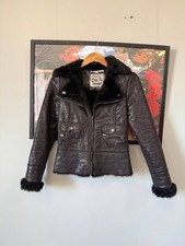 VINTAGE AVANT GARDE Y2K LEATHER JACKET FAUX FUR PARIS LUXURY HYPE