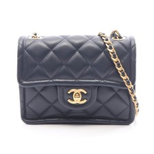 Chanel Matelasse Grained Calf Shoulder Bag Women Blue One Size 830260