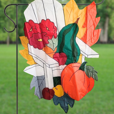 Flag 29X45 Applique Fall Pumpkin Outdoor Heavy Nylon Autumn Read Dis