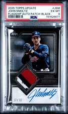 2025 Topps Update John Smoltz Game Worn Patch Auto /10 #JSM PSA 6