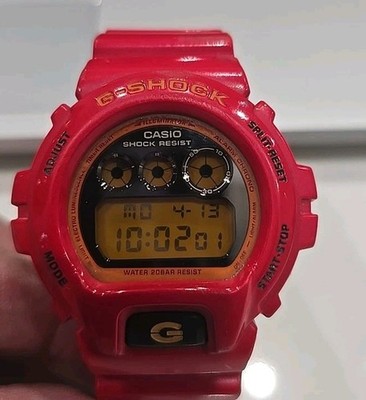 Rare Casio G-Shock DW6900 red -orange men's Watch Crazy Colors