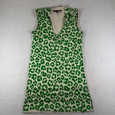 Marc by Marc Jacobs Fresh Grass Leopard Print Sleeveless Dress M1131640 Green S