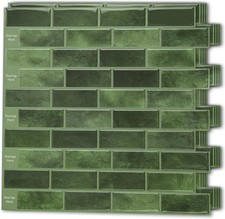 Art3d 10-Sheet Kitchen Backsplash Tiles Peel and Stick, 10 sheets, Jade Green