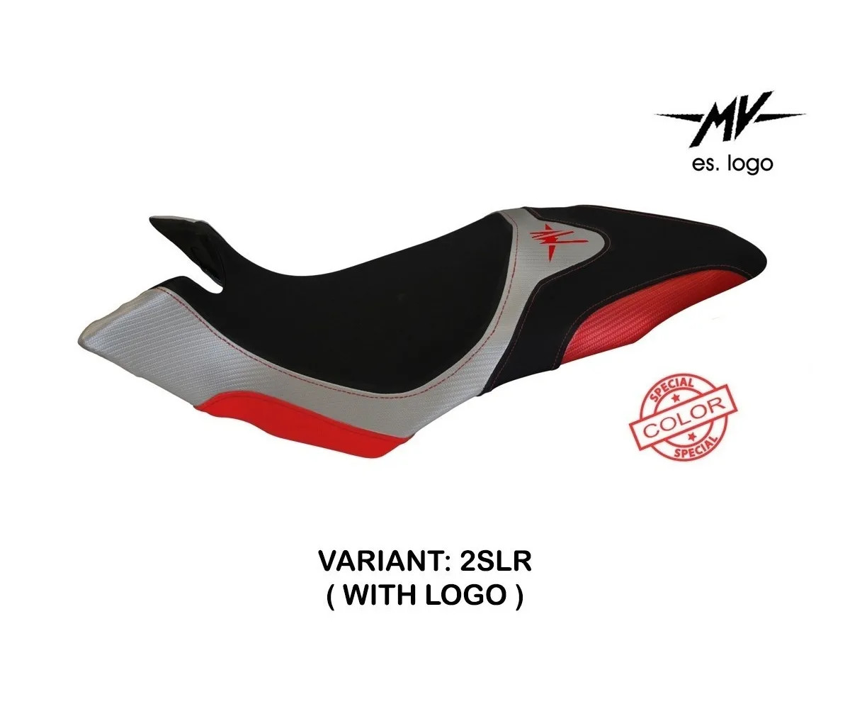 Seat saddle cover Aosta SC Silver-Red TPZ MV AGUSTA DRAGSTER 800 2014 2018 qL